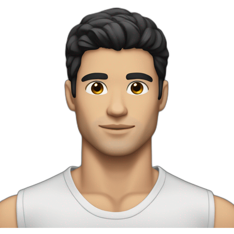 Chad white guy with black hair and strong jawline emoji