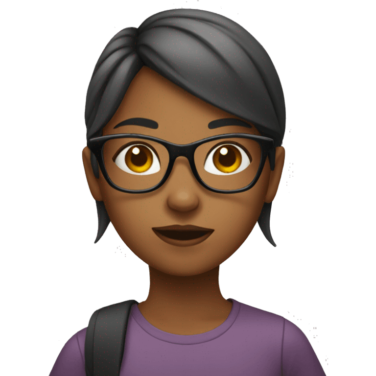 girl with food and glasses emoji