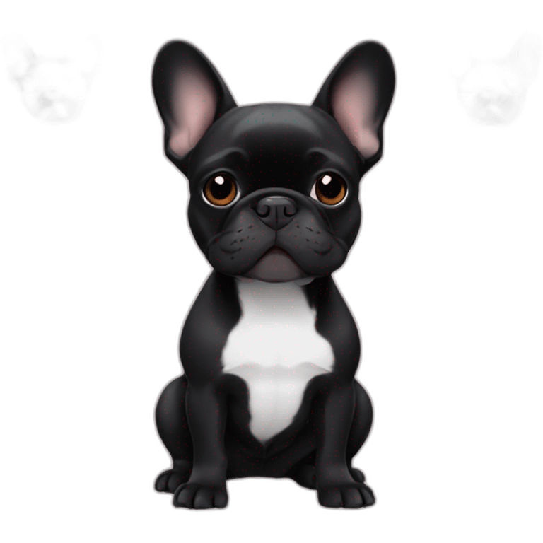 black french bulldog love emoji