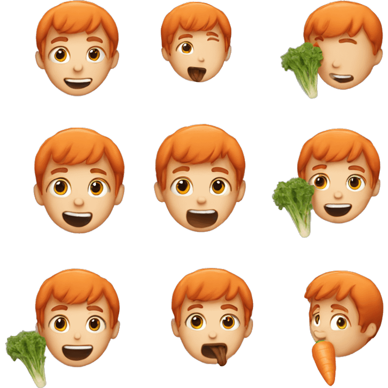 Boy eating carrot emoji