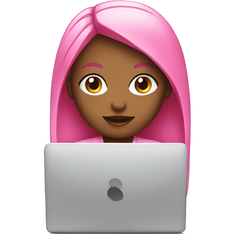 girl pink laptop emoji