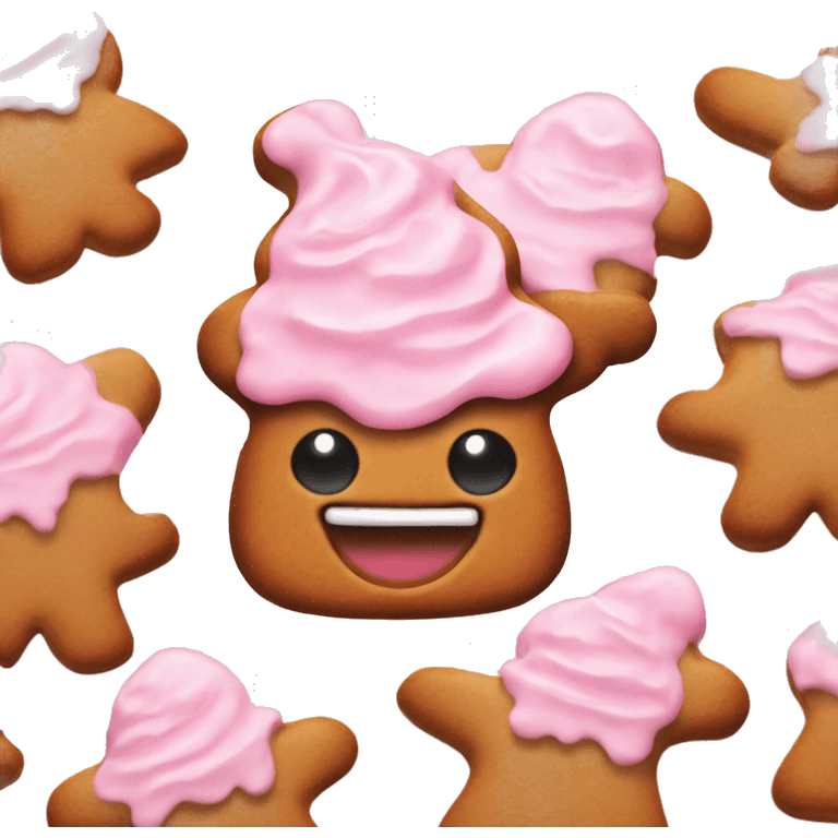 gingerbread cookie with light pink frosting emoji