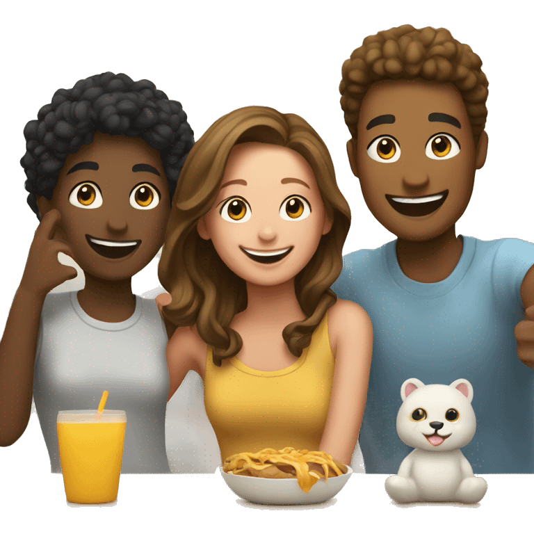 happy moments with friends indoors emoji