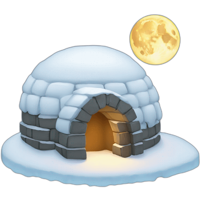 igloo with moon on top emoji