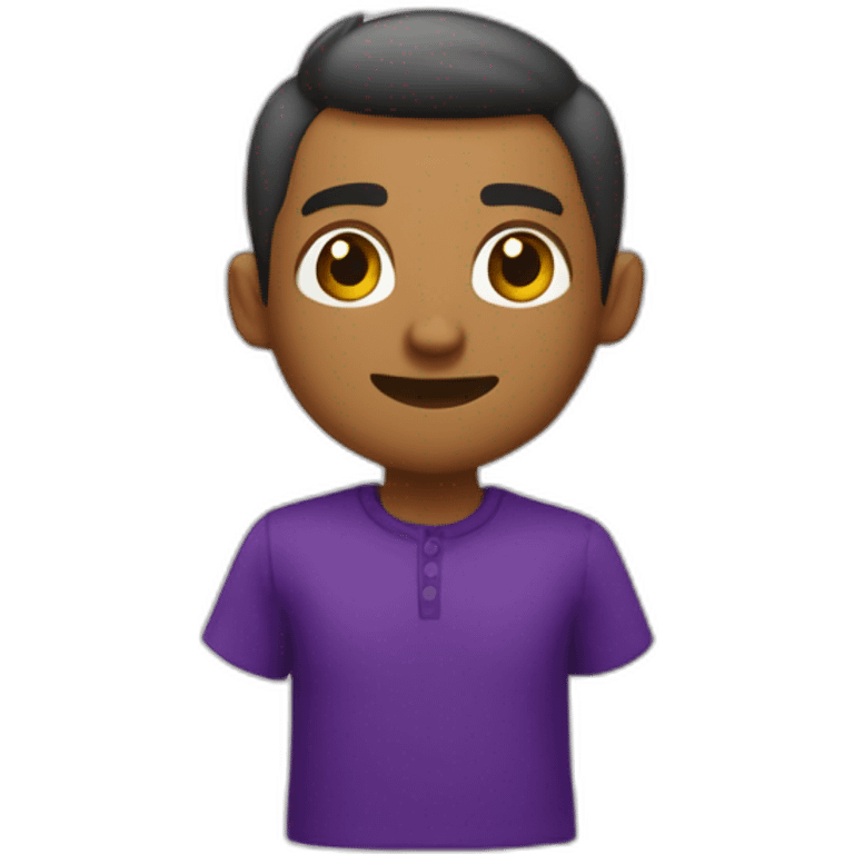 mensajero de paquetes con camisa morada emoji