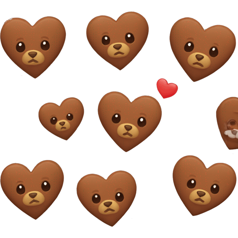 Brown heart with a teddy bear emoji