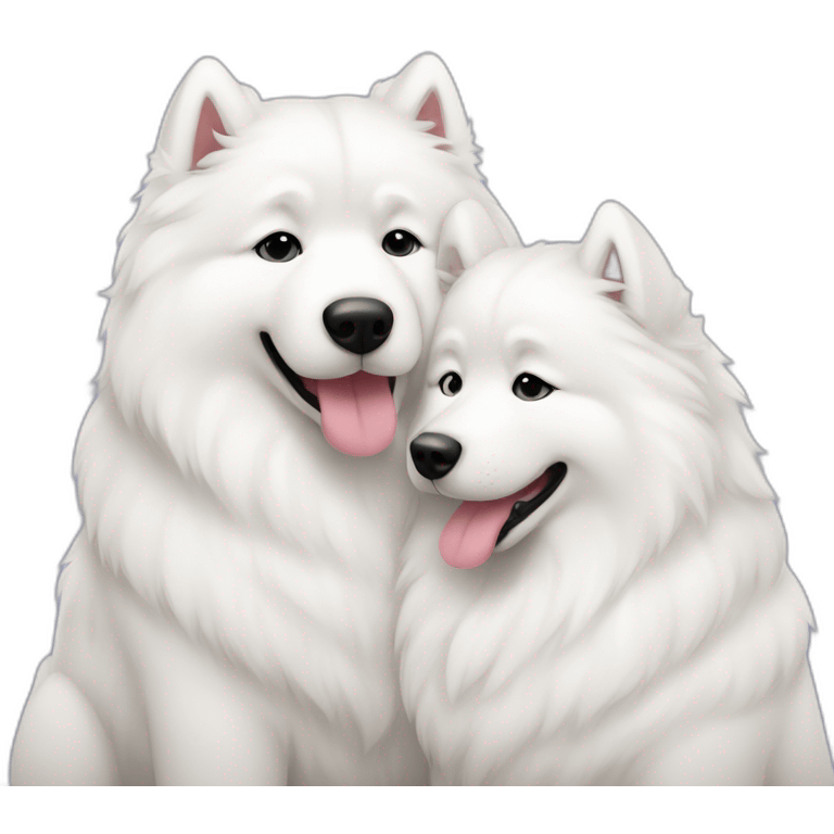 two-samoyed-cuddling emoji