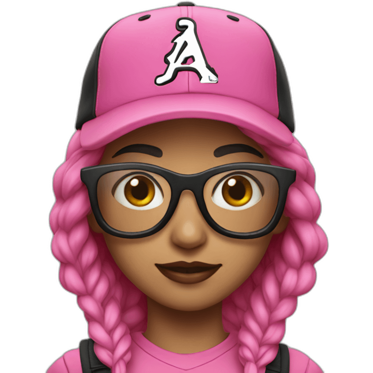 Girl with Black Pink Glases with Jordan Cap emoji