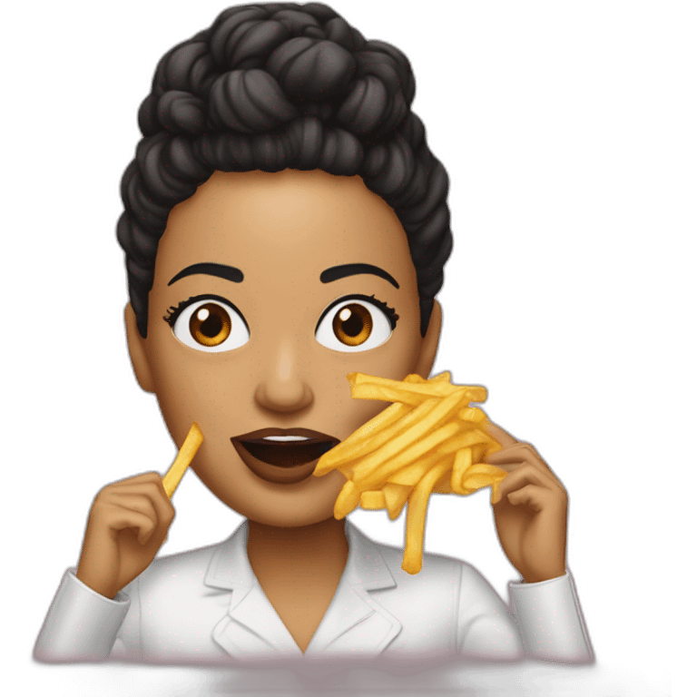 Rhianna qui mange des frites emoji