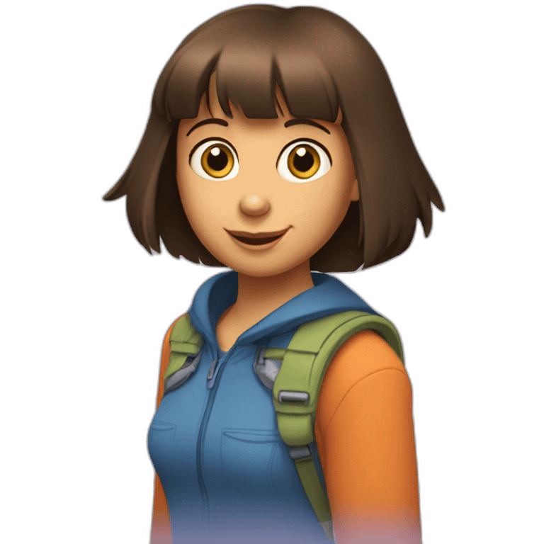 Dora et la tête d'un singe emoji