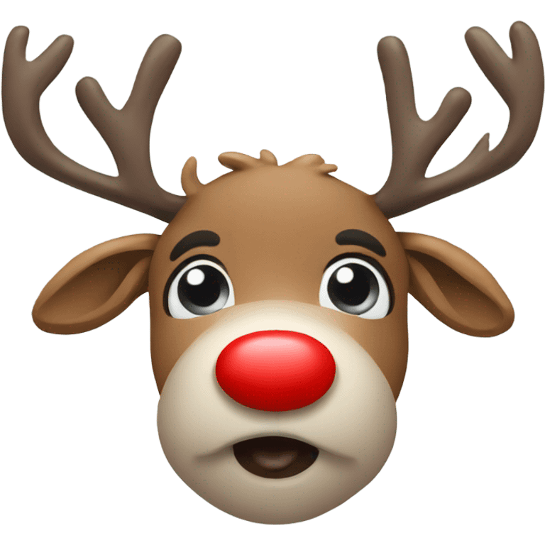 Reindeer with red nose emoji