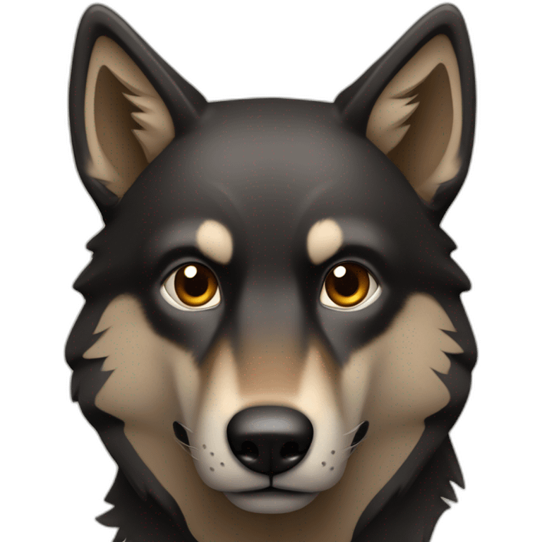 Loup noir et marron  emoji