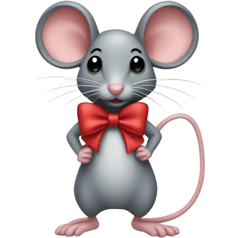 A mouse with a bow  emoji