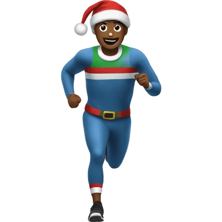 Christmas person running emoji