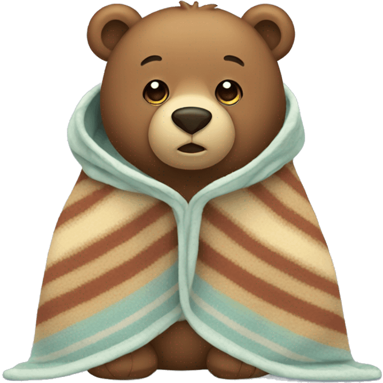 Bear wearing blanket emoji