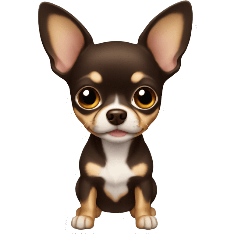 Dog chihuahua dark brown emoji