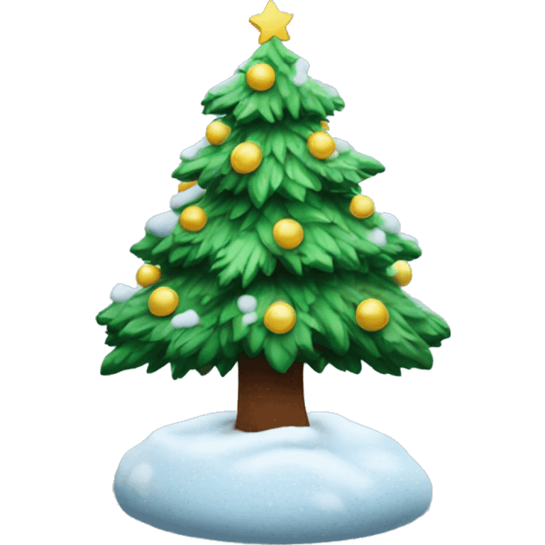 christmas tree with snow on it  emoji