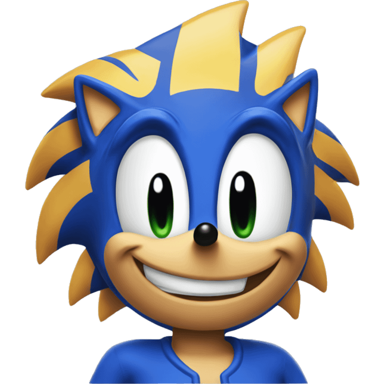 Sonic from the 90's cartoon smirking menicingly emoji