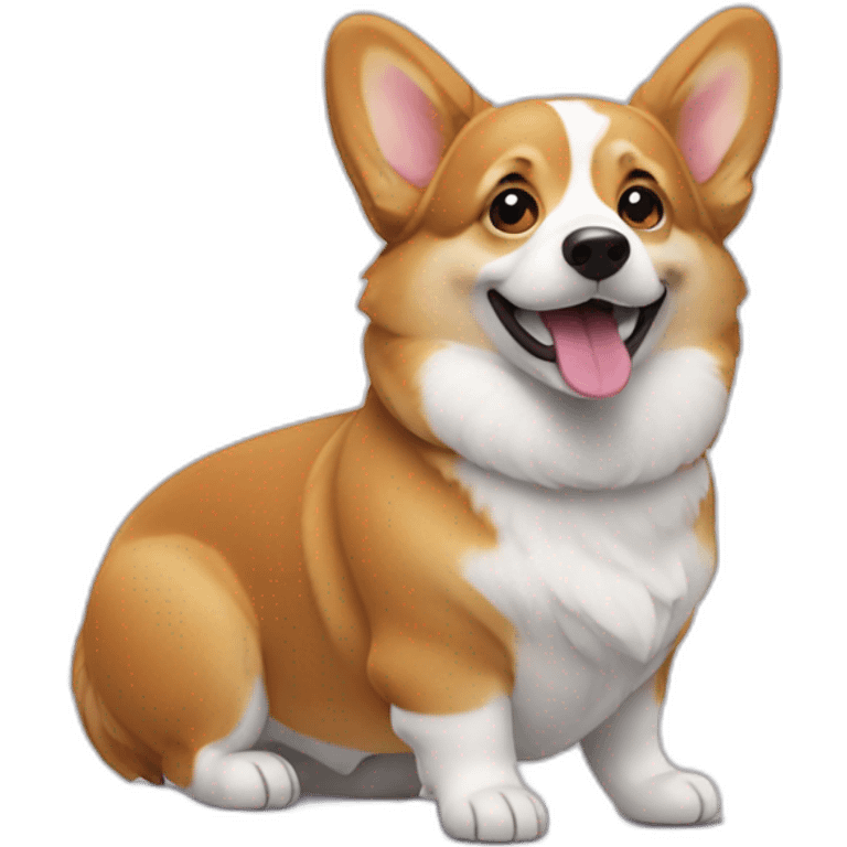 corgi qui rigole emoji