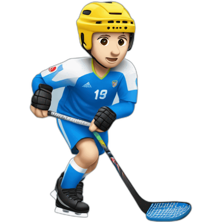 Un joueur d'unihockey emoji