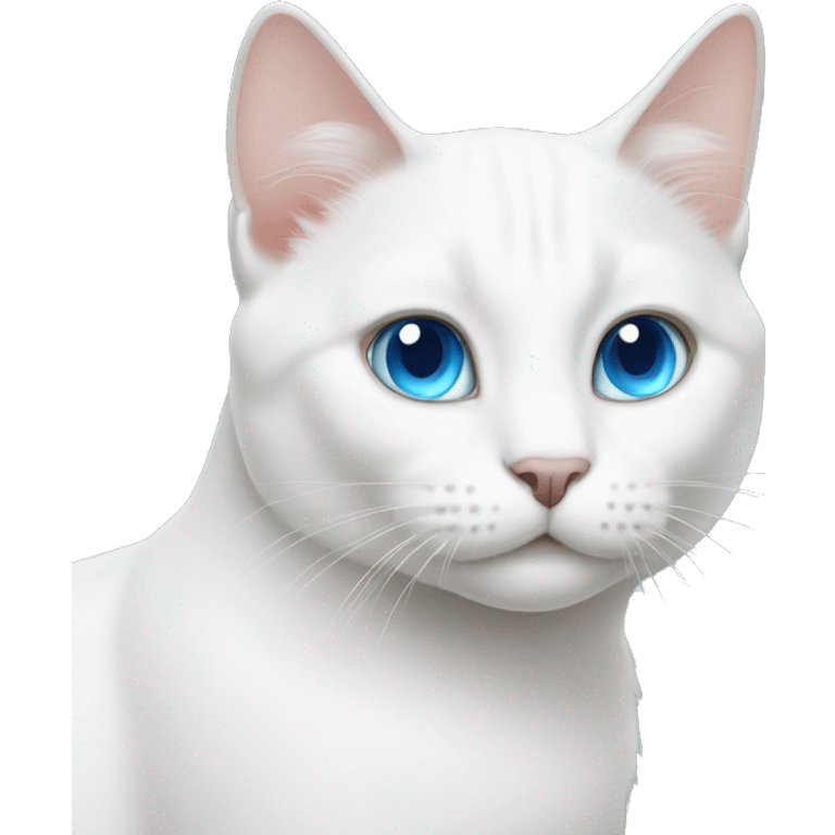 white cat with blue eyes emoji