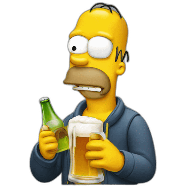 homer drinking beer emoji