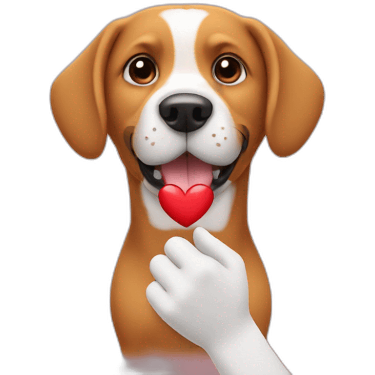 Dog make heart on hand emoji