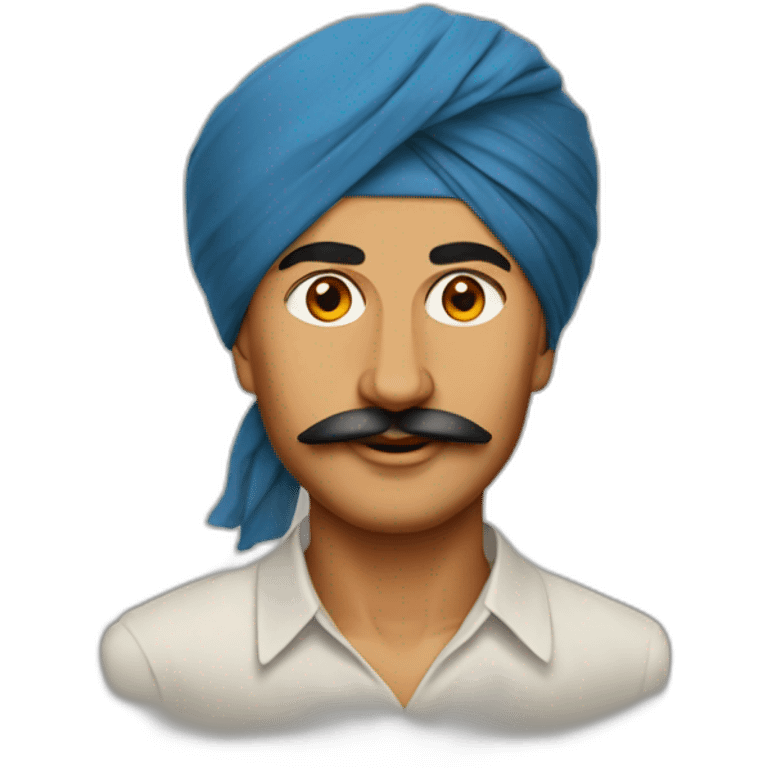 Bhagat Singh with turban emoji