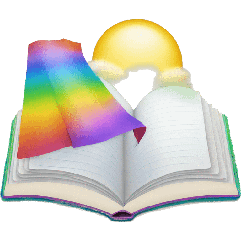 Open book with rainbow emoji