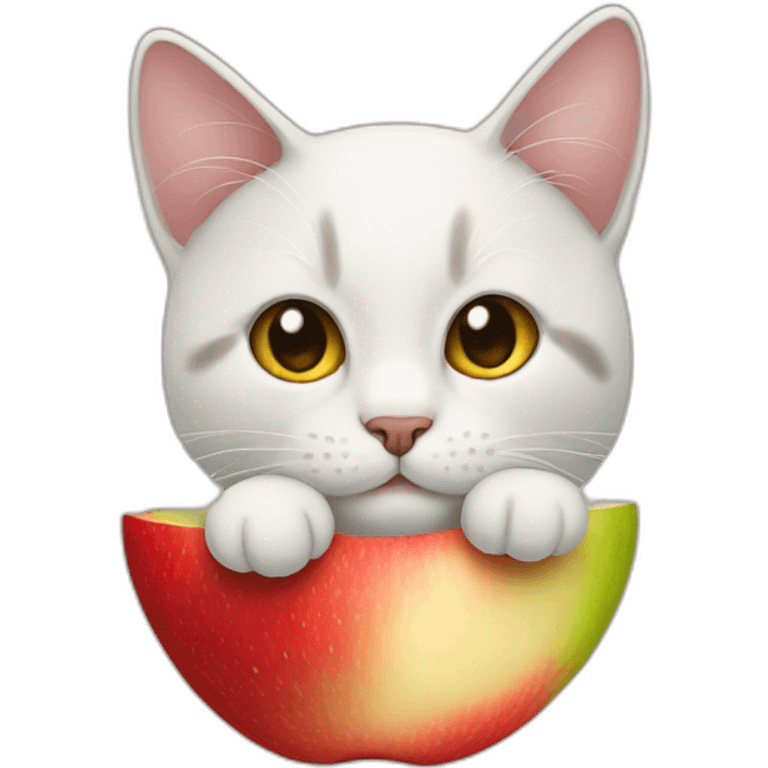 cat in apple emoji