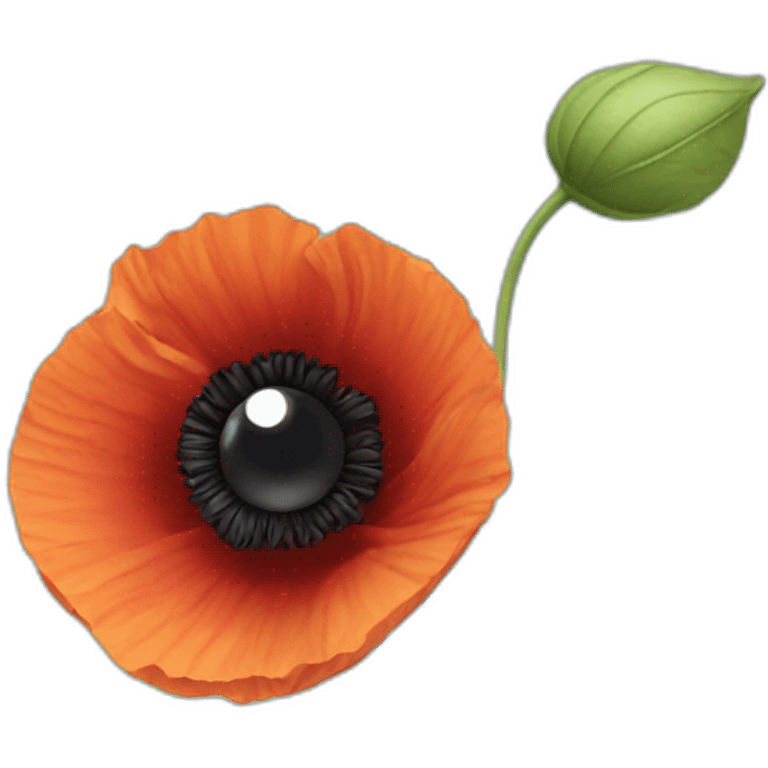 poppy flower with eyes emoji