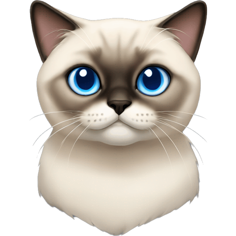 short hair himalayan siamese cat blue eyes emoji