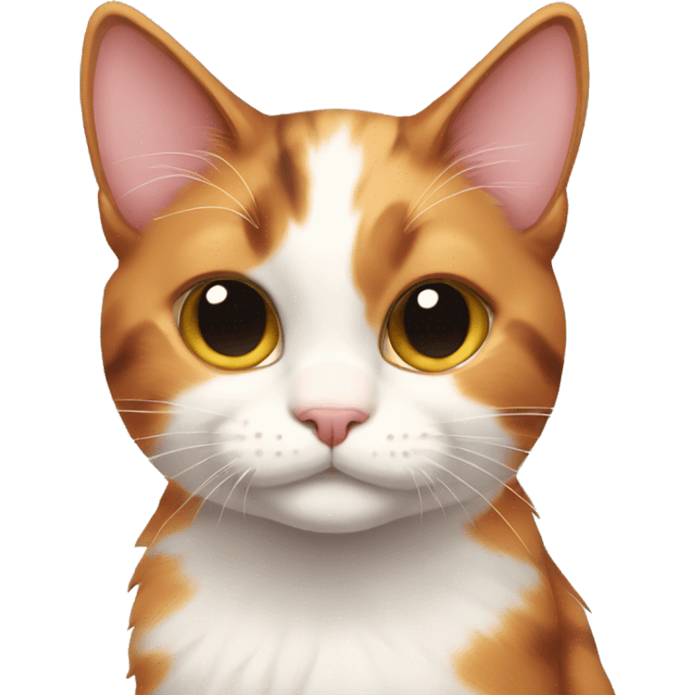 Calico cat but shy in cute way emoji