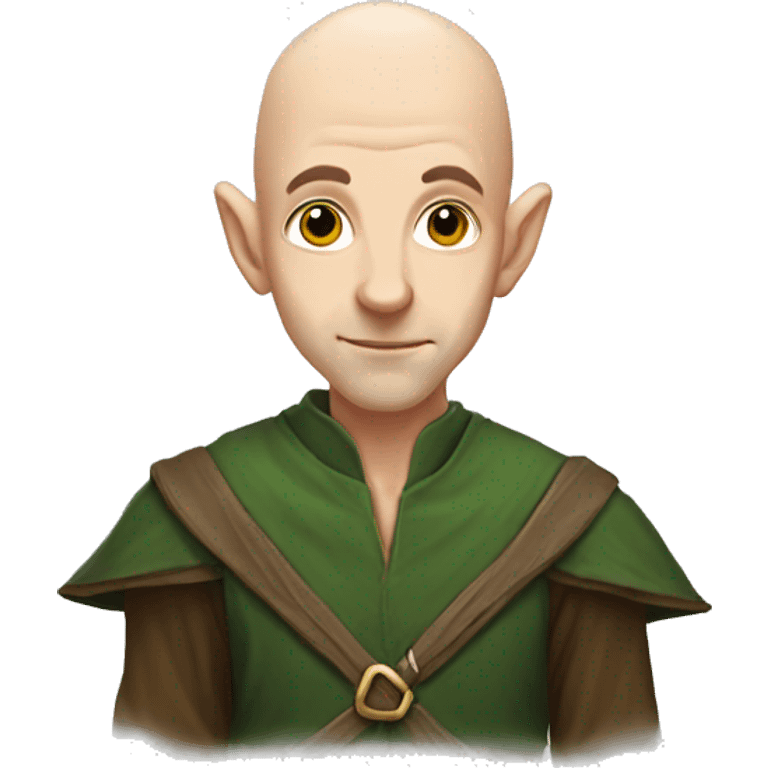 bald elf, no hat, no hair, dnd, wizard emoji