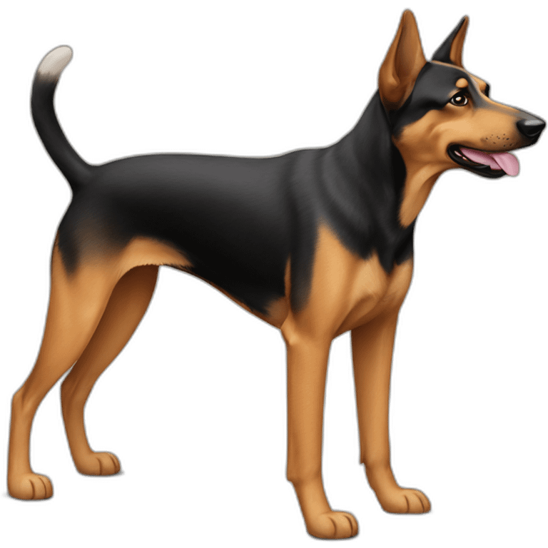 coonhound and German shepherd mix dog walking emoji