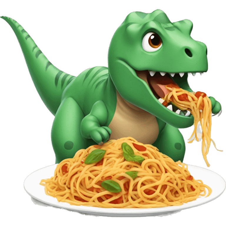 Dinosaur eating spaghetti  emoji