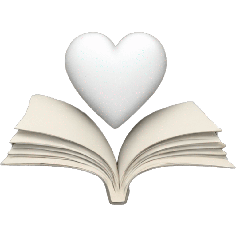 white heart with books inside emoji