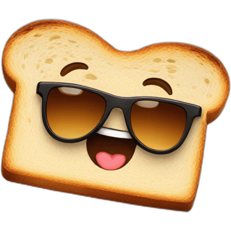 A piece of toast wearing sunglasses emoji