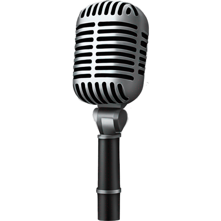 simple black line art style mic emoji