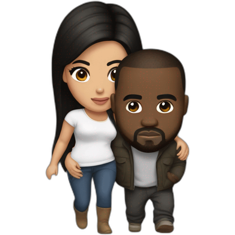 kim kardashian carrying midget kanye emoji