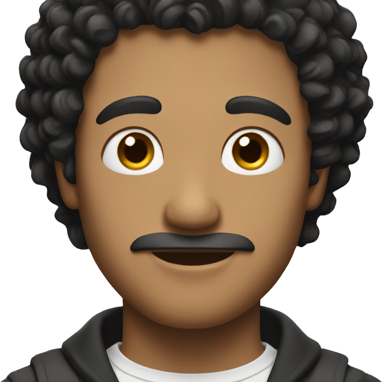 man with curly black hair emoji