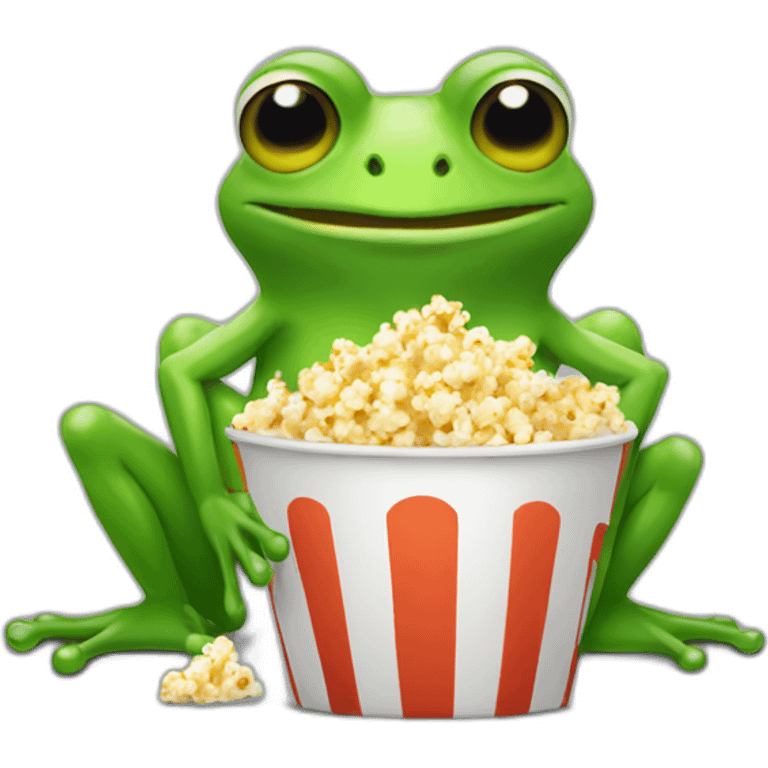 froggie eating popcorn emoji