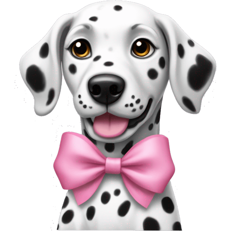 Dalmatian dog with pink bow emoji