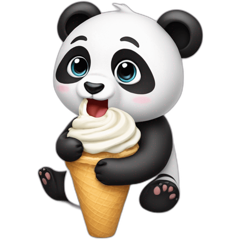 Panda eating ice cream emoji