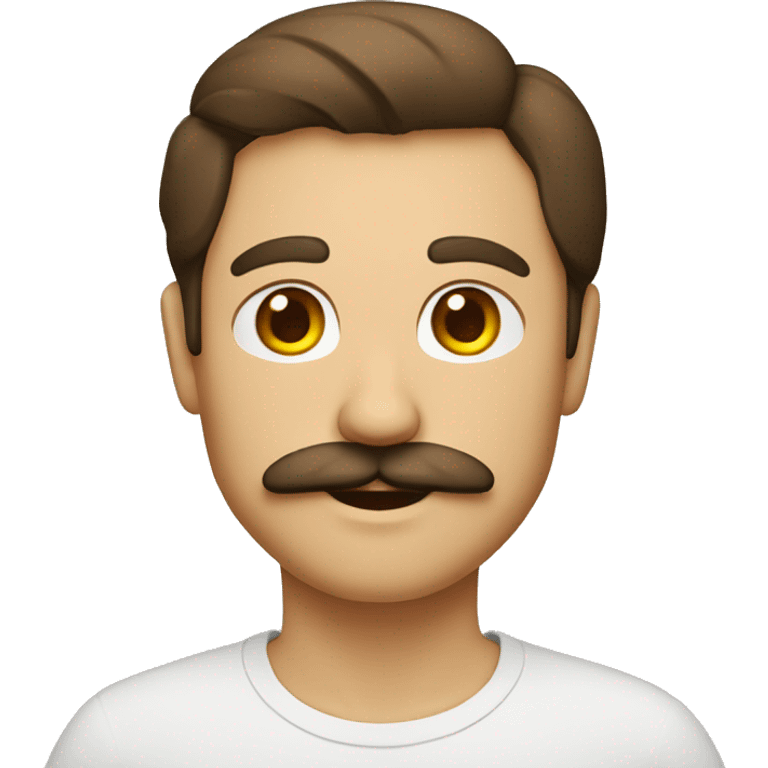 homme, brun, blanc avec une moustache emoji