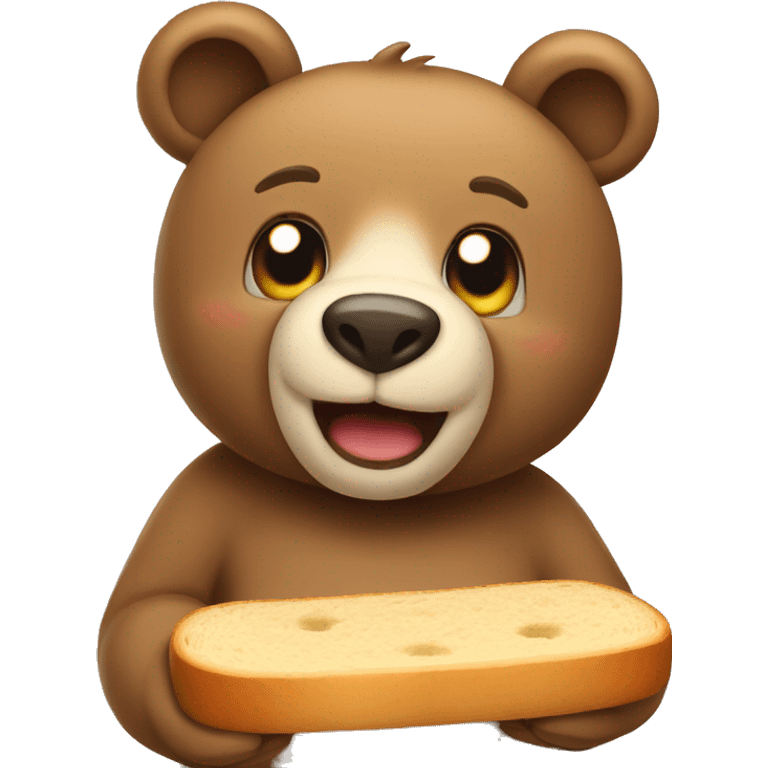 Smiley bear with bread  emoji