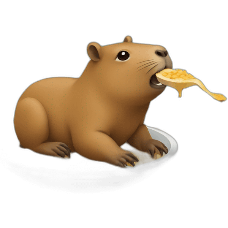 Capibara comiendo sereal emoji