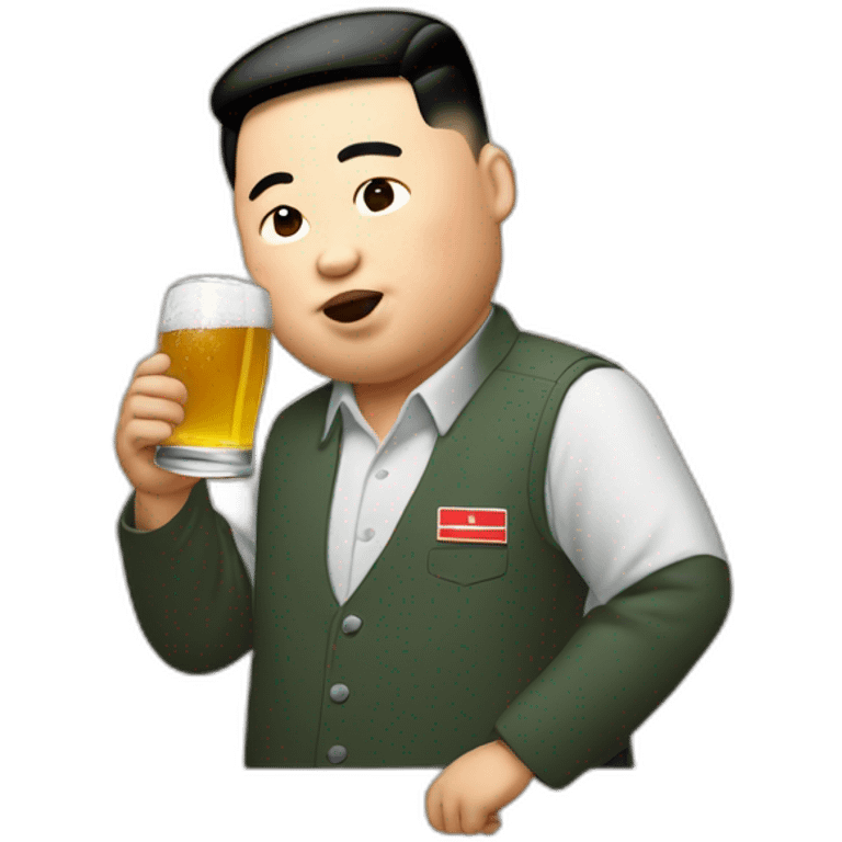 kim jung un drinking beer emoji