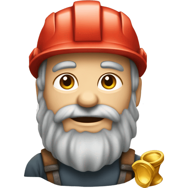 one dwarf miner with red beard hold gold  emoji