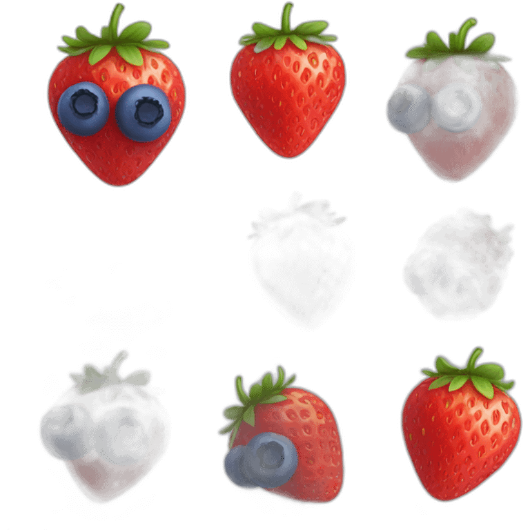 Strawberry, raspberry, blueberry emoji